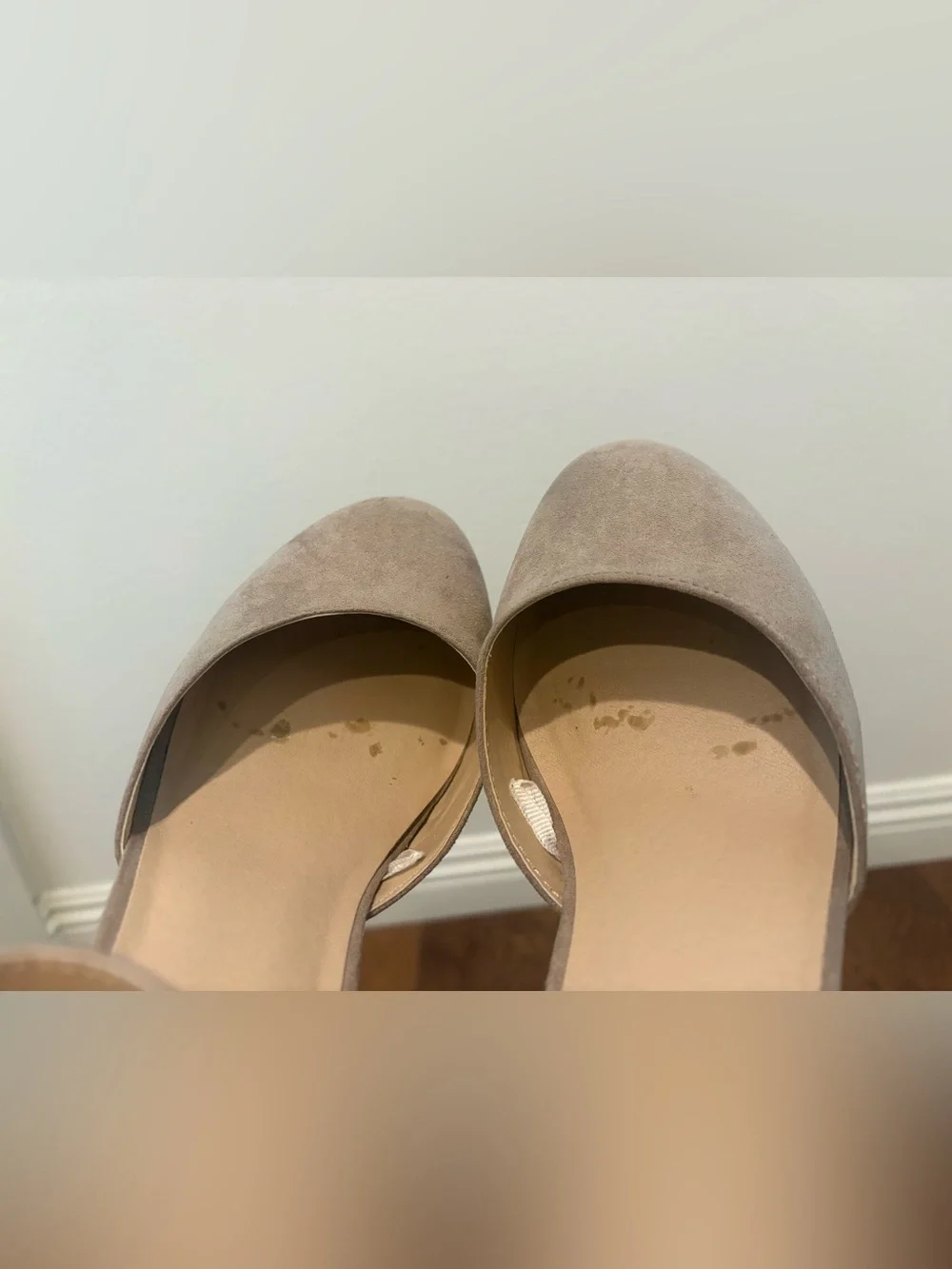 pop gal Taupe Suede Ankle-Strap Block Heels Size 9M